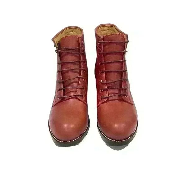 Adelante/Elena Women’s Burgundy/ Pomegranate Leather Lace Up Booties SZ 8B NWOB - Picture 3 of 15